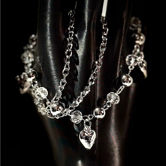Jewelry - Elegant Silver Heart Charm Bracelet